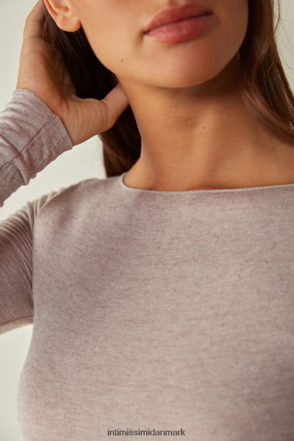 Intimissimi bådhals modal kashmir ultralet trøje Kvinder 7525-skal beige melange beklædning 8DZ4XJ1450