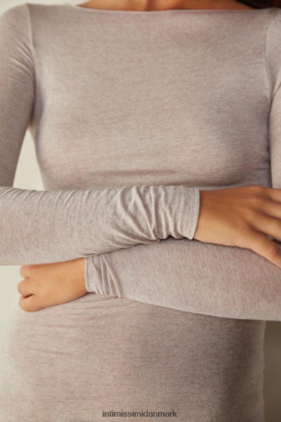 Intimissimi bådhals modal kashmir ultralet trøje Kvinder 7525-skal beige melange beklædning 8DZ4XJ1450