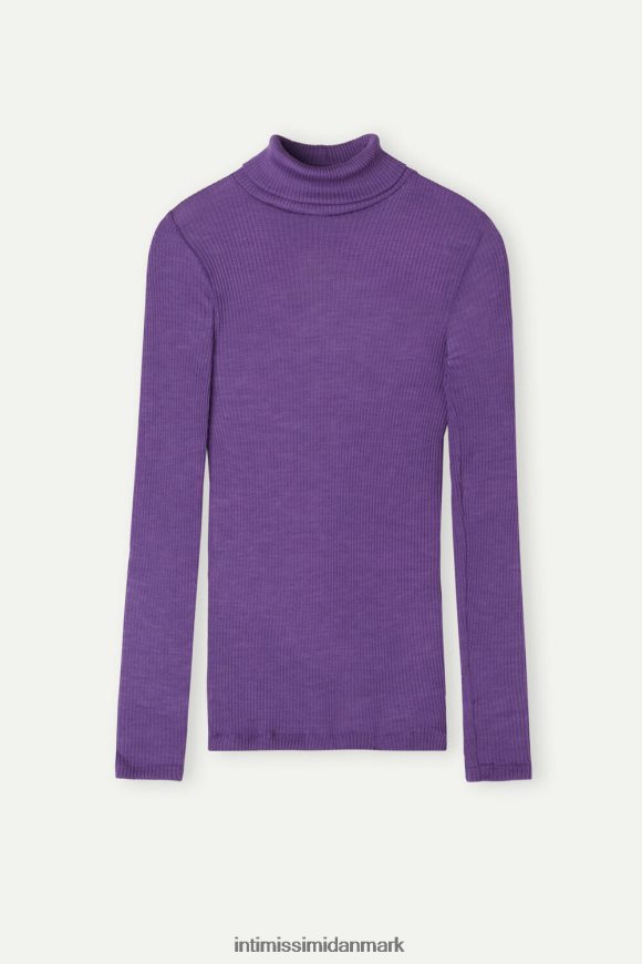 Intimissimi langærmet højhalset rørtop i uld og silke Kvinder 142j-kosmisk lilla beklædning 8DZ4XJ1338