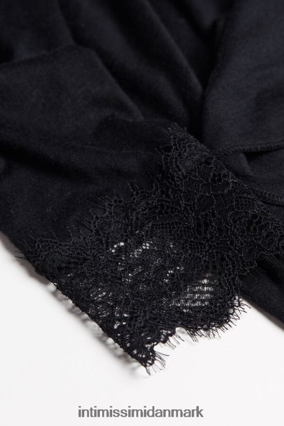 Intimissimi modal kashmir ultralet lang blondeskjorte Kvinder 019-sort beklædning 8DZ4XJ1429