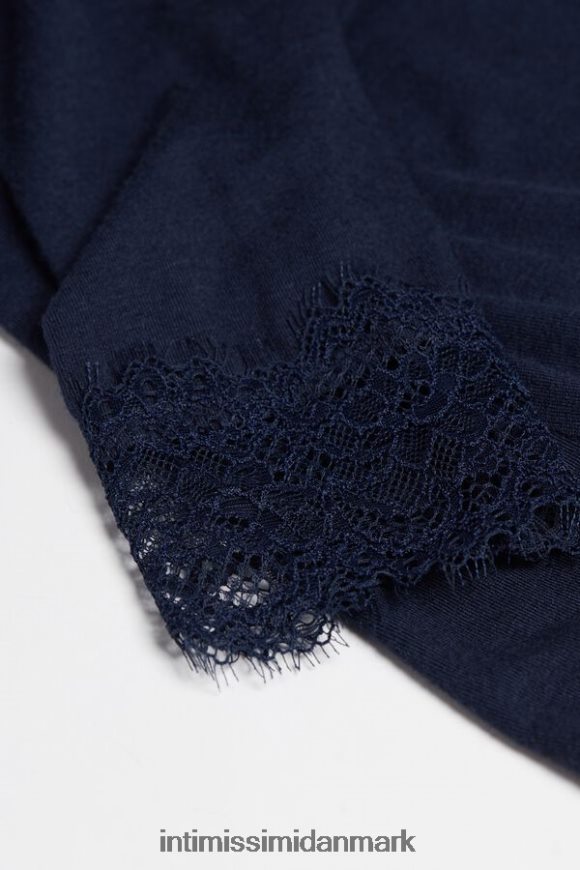 Intimissimi modal kashmir ultralet lang blondeskjorte Kvinder 1467-intens blå beklædning 8DZ4XJ1417