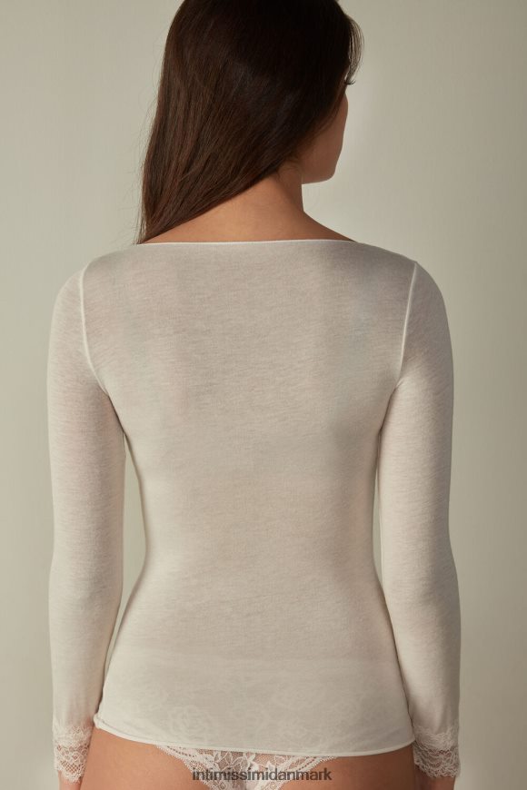 Intimissimi modal kashmir ultralet lang blondeskjorte Kvinder 231i-naturlig vanilje beklædning 8DZ4XJ1428