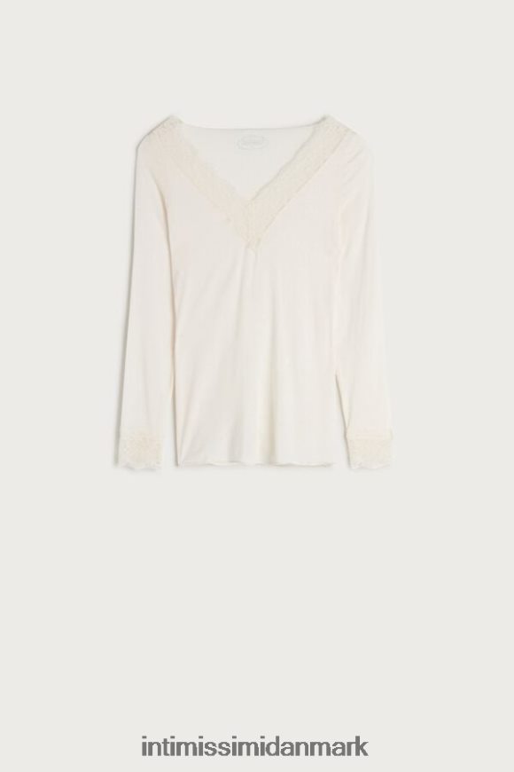 Intimissimi modal kashmir ultralet lang blondeskjorte Kvinder 231i-naturlig vanilje beklædning 8DZ4XJ1428