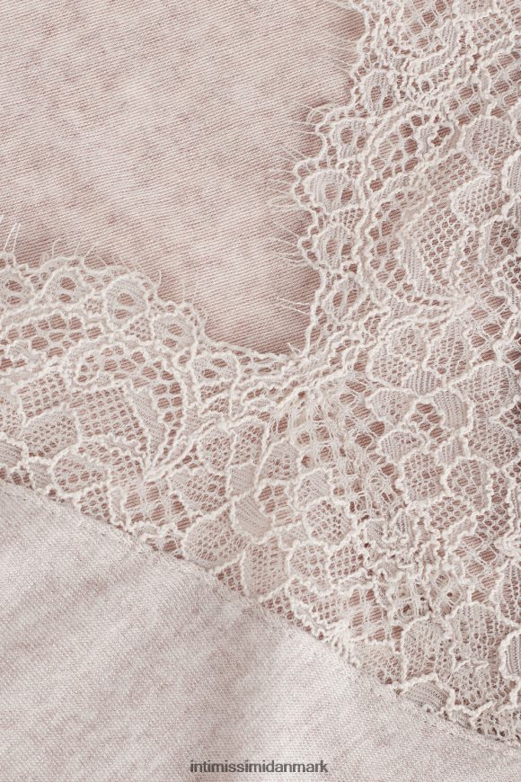 Intimissimi modal kashmir ultralet lang blondeskjorte Kvinder 7525-skal beige melange beklædning 8DZ4XJ1343