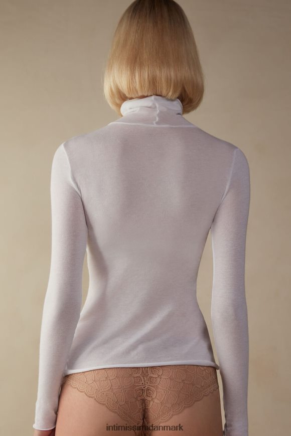 Intimissimi modal kashmir ultralet top med høj hals Kvinder 001-hvid beklædning 8DZ4XJ1353