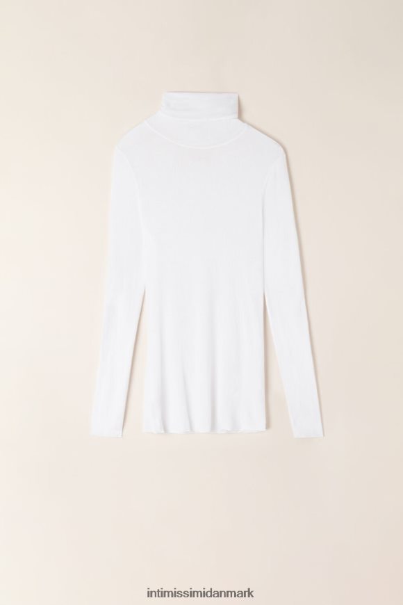 Intimissimi modal kashmir ultralet top med høj hals Kvinder 001-hvid beklædning 8DZ4XJ1353