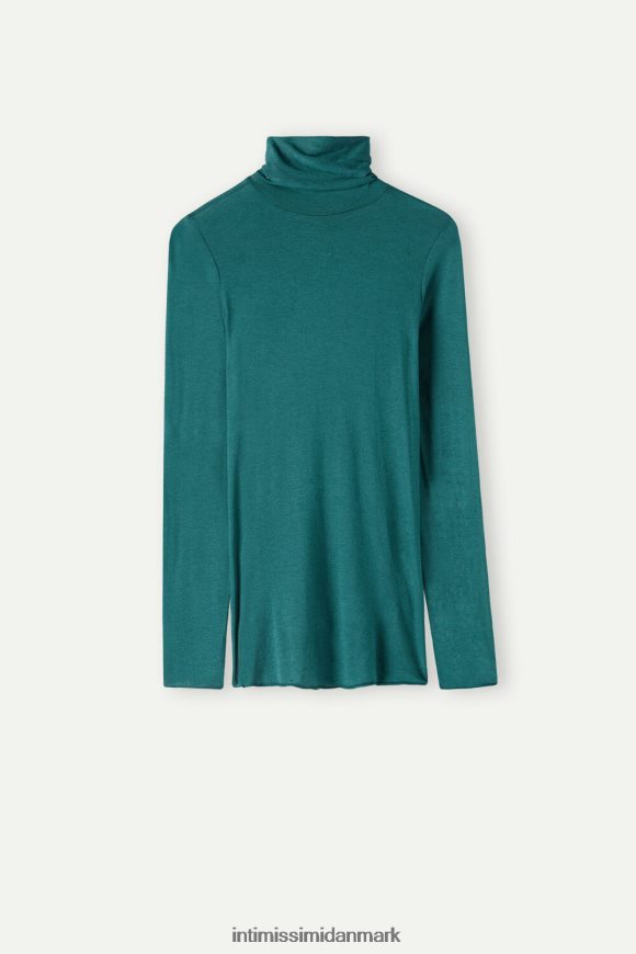 Intimissimi modal kashmir ultralet top med høj hals Kvinder 4572-stedsegrøn beklædning 8DZ4XJ1350