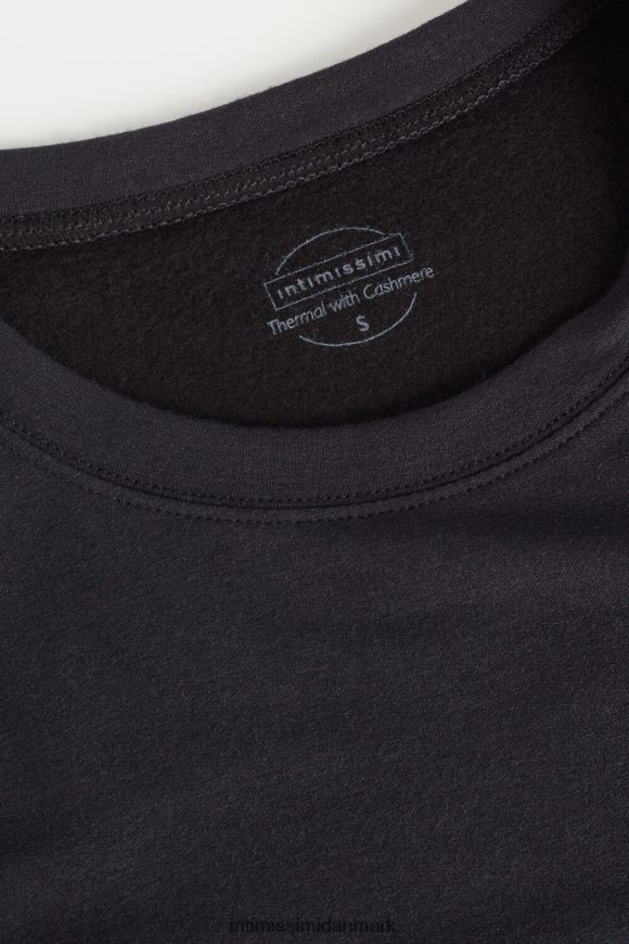 Intimissimi modal og kashmir fleece trøje med rund hals Kvinder 019-sort beklædning 8DZ4XJ1342