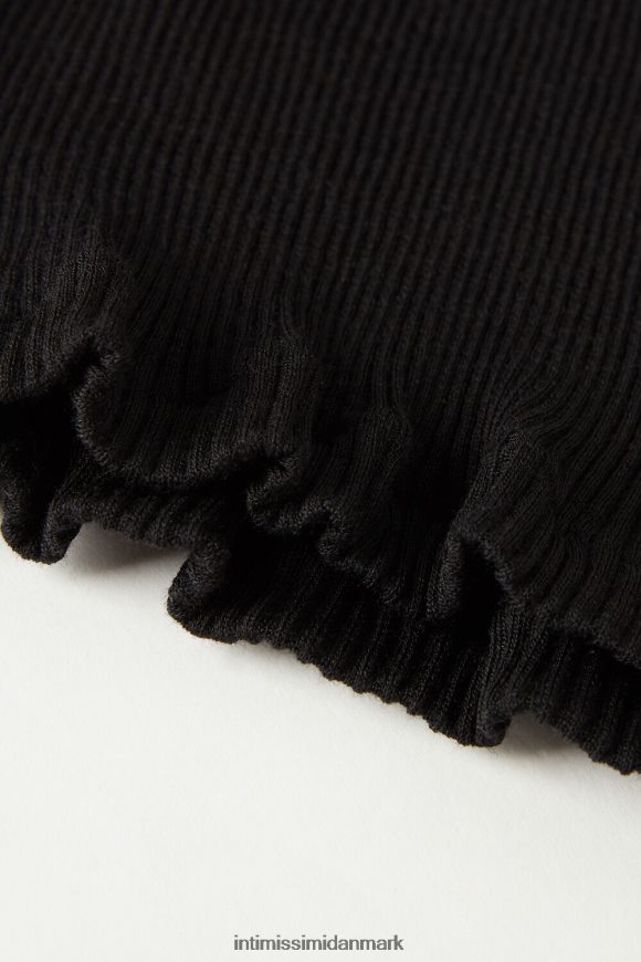 Intimissimi uld og silke langærmet max top med rund hals Kvinder 019-sort beklædning 8DZ4XJ1345