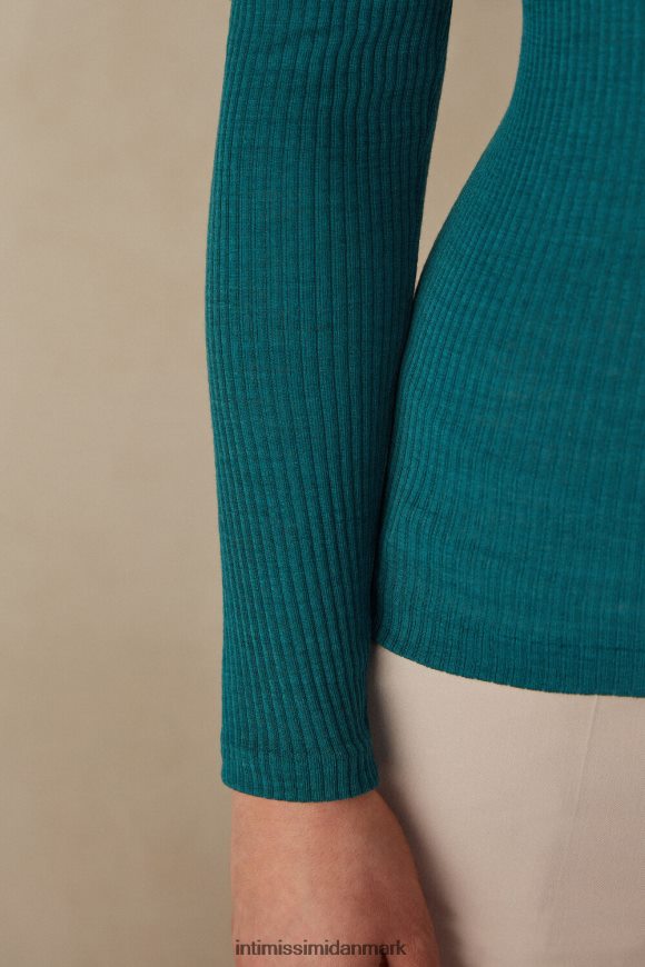 Intimissimi uld og silke langærmet max top med rund hals Kvinder 4572-stedsegrøn beklædning 8DZ4XJ1341