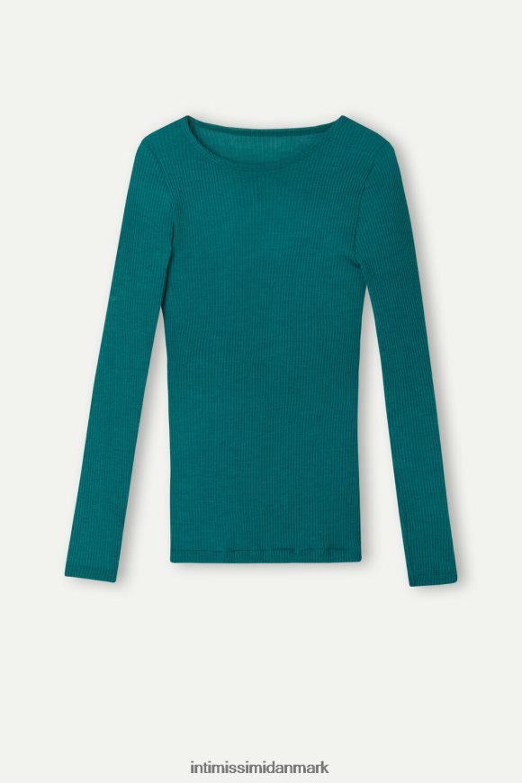 Intimissimi uld og silke langærmet max top med rund hals Kvinder 4572-stedsegrøn beklædning 8DZ4XJ1341