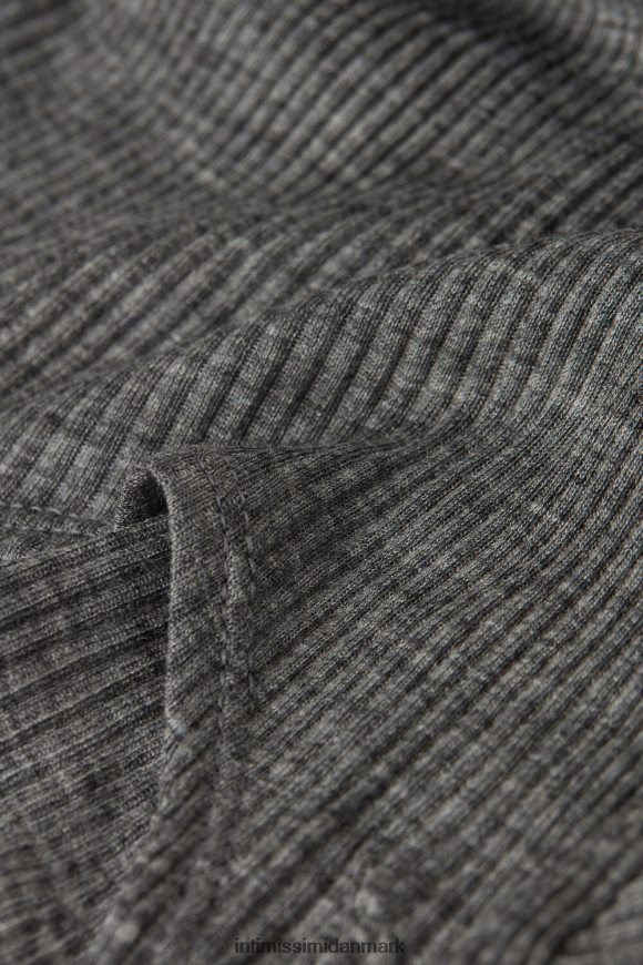 Intimissimi uld og silke langærmet max top med rund hals Kvinder 7481-aluminium grå blanding beklædning 8DZ4XJ1340