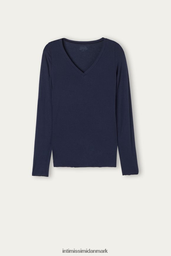 Intimissimi ultralet modal med kashmir v-hals top Kvinder 1467-intens blå beklædning 8DZ4XJ1348