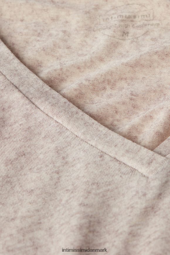 Intimissimi ultralet modal med kashmir v-hals top Kvinder 7525-skal beige melange beklædning 8DZ4XJ1347