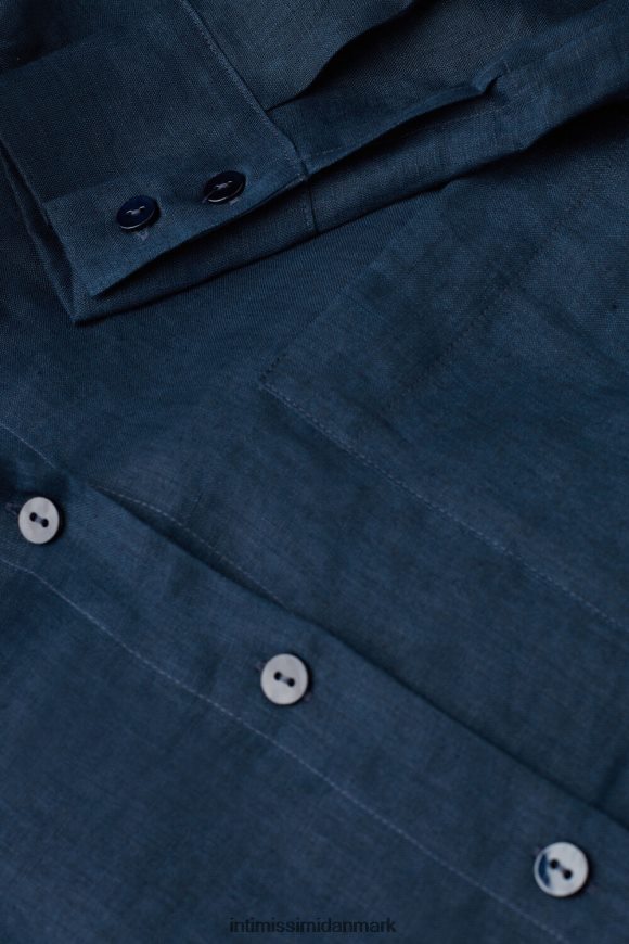 Intimissimi ensfarvet linned skjorte Kvinder 243j-sømand blå beklædning 8DZ4XJ1300