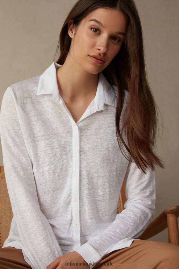 Intimissimi langærmet hørskjorte Kvinder 001-hvid beklædning 8DZ4XJ1312