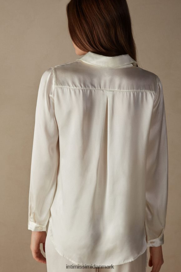 Intimissimi langærmet silke top Kvinder 2127-pulver hvid beklædning 8DZ4XJ1371