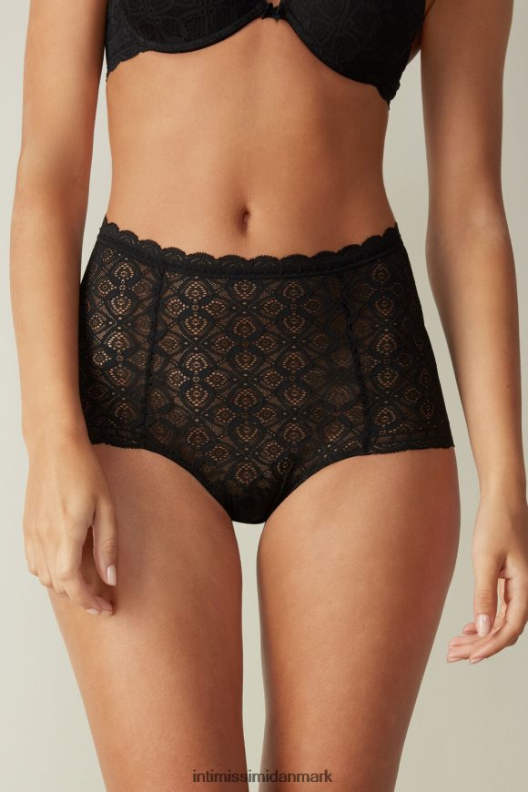 Intimissimi franske knickers med høje blonder Kvinder 019-sort undertøj 8DZ4XJ1067