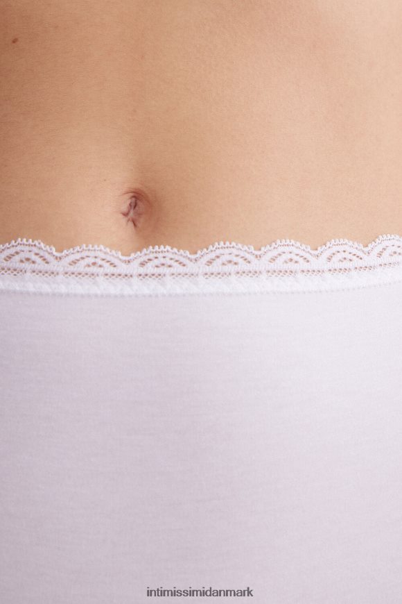 Intimissimi højtaljede franske trusser af bomuld og blonder Kvinder 001-hvid undertøj 8DZ4XJ885