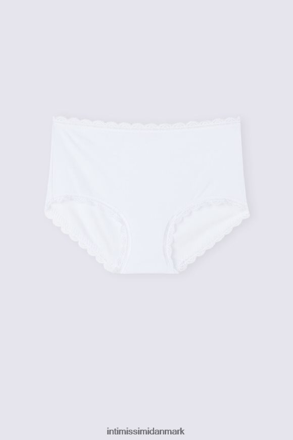 Intimissimi højtaljede franske trusser af bomuld og blonder Kvinder 001-hvid undertøj 8DZ4XJ885