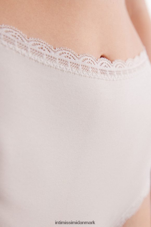 Intimissimi højtaljede franske trusser af bomuld og blonder Kvinder 2280-lyserød silke undertøj 8DZ4XJ919