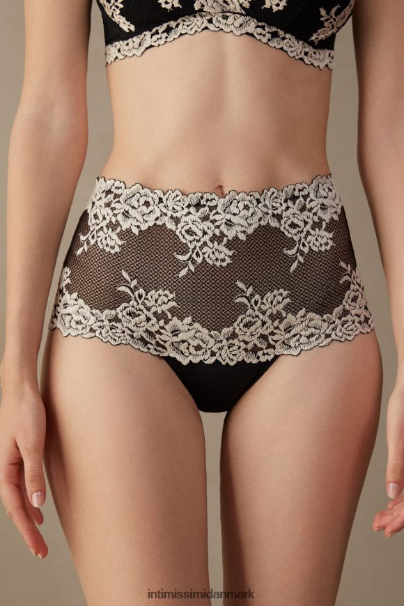 Intimissimi smukke blomster franske trusser Kvinder 9887-sort/elfenben undertøj 8DZ4XJ1167