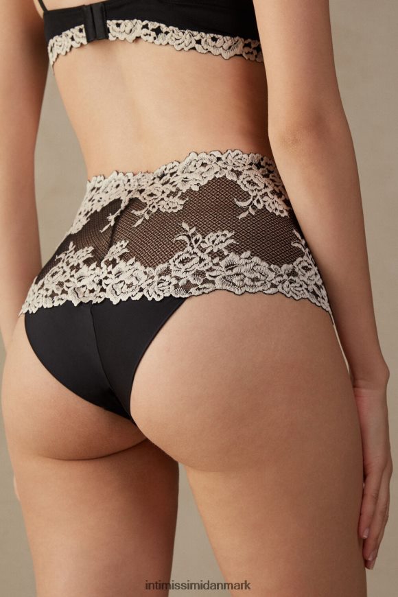 Intimissimi smukke blomster franske trusser Kvinder 9887-sort/elfenben undertøj 8DZ4XJ1167