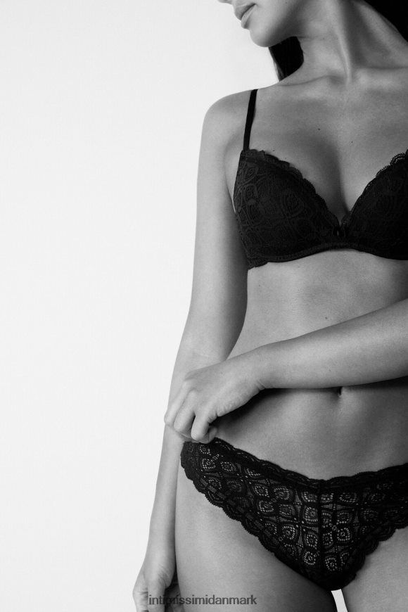 Intimissimi 80\'er-stil brasilianske blondetrusser Kvinder 019-sort undertøj 8DZ4XJ1103