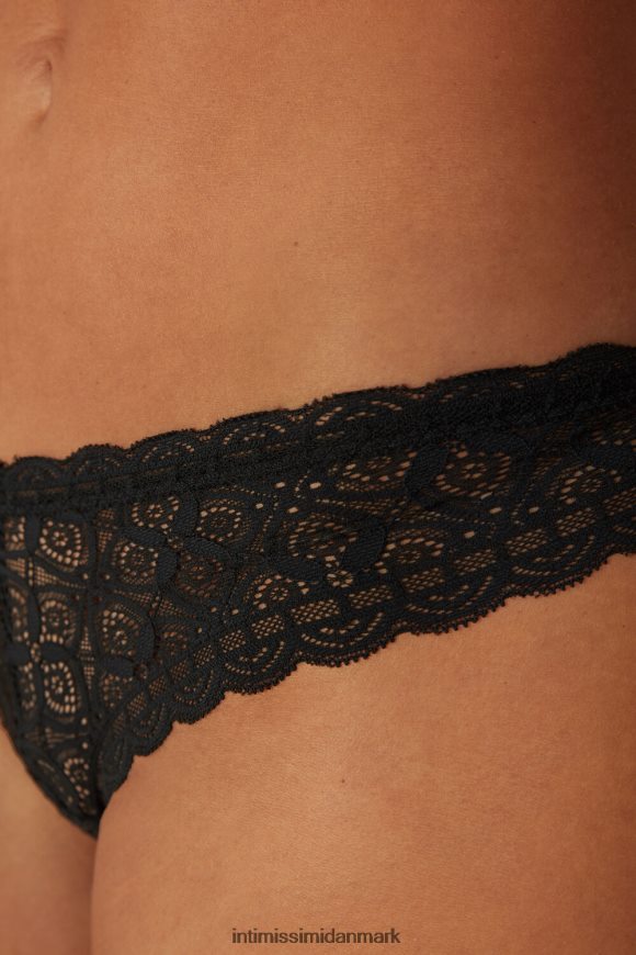 Intimissimi 80\'er-stil brasilianske blondetrusser Kvinder 019-sort undertøj 8DZ4XJ1103