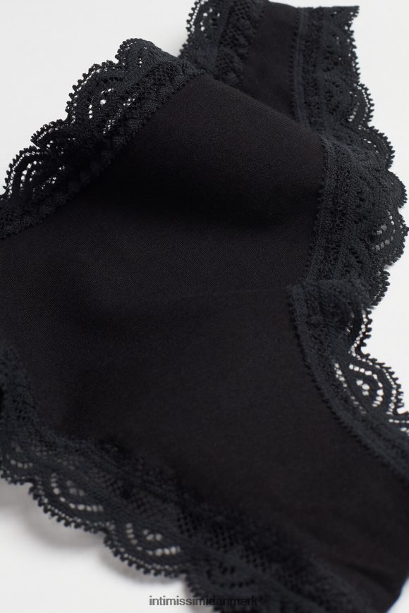 Intimissimi brasilianske trusser af bomuld og blonder Kvinder 019-sort undertøj 8DZ4XJ1051