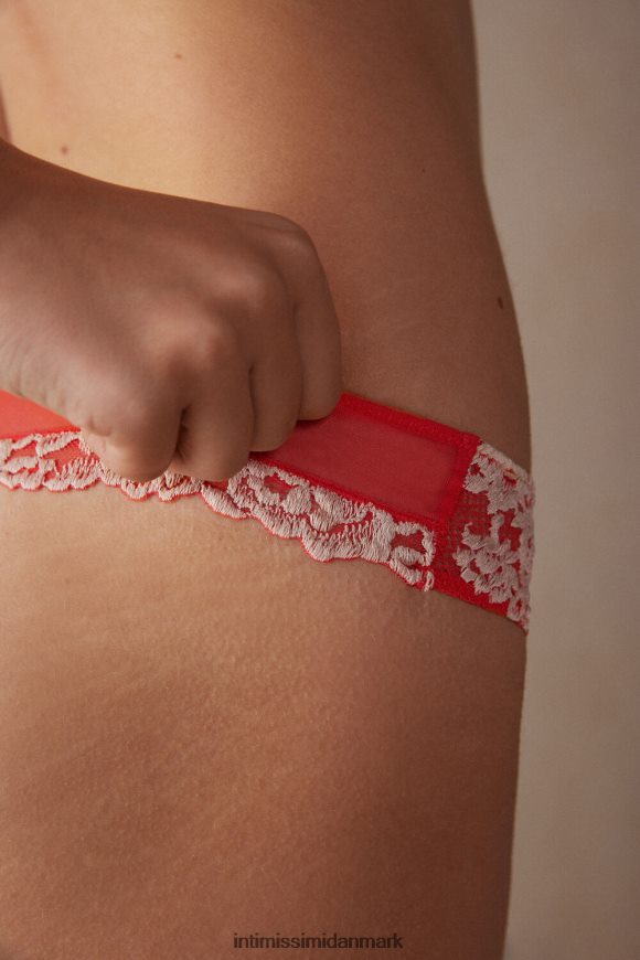 Intimissimi smukke blomster brasilianske trusser Kvinder 216j-flamme skarlagenrød/elfenben undertøj 8DZ4XJ952