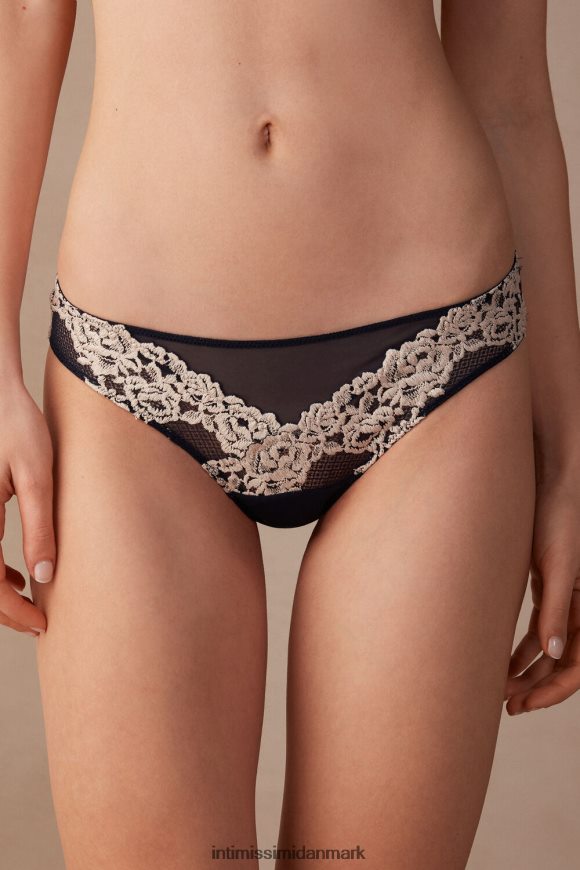 Intimissimi smukke blomster brasilianske trusser Kvinder 347i-dyb blå/vanilje undertøj 8DZ4XJ1149