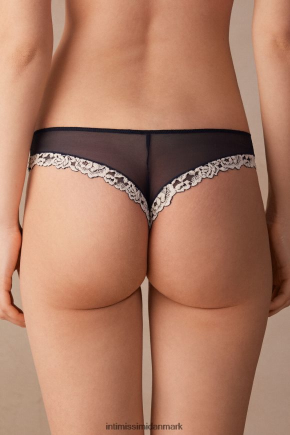 Intimissimi smukke blomster brasilianske trusser Kvinder 347i-dyb blå/vanilje undertøj 8DZ4XJ1149