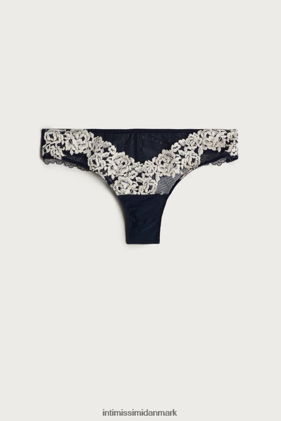 Intimissimi smukke blomster brasilianske trusser Kvinder 347i-dyb blå/vanilje undertøj 8DZ4XJ1149