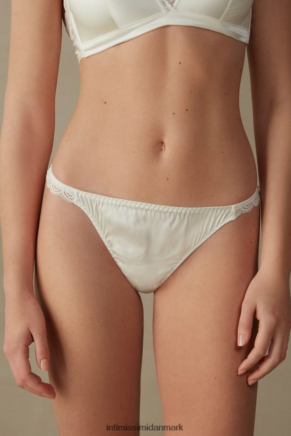 Intimissimi silke og blonde g-streng Kvinder 2127-pulver hvid undertøj 8DZ4XJ1129