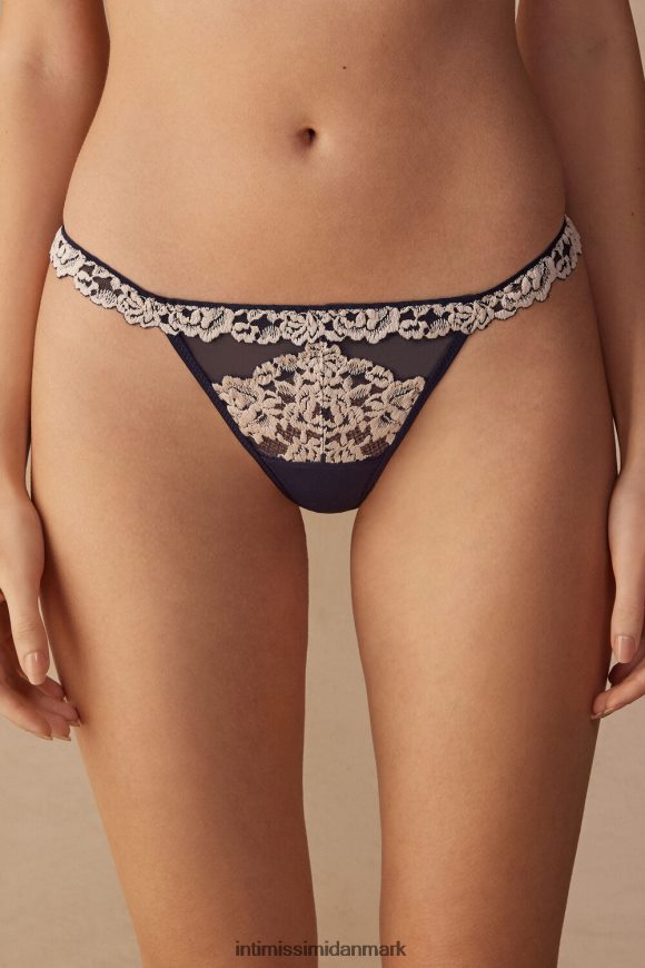 Intimissimi smukke blomsterstrenge med sidestropper Kvinder 347i-dyb blå/vanilje undertøj 8DZ4XJ944