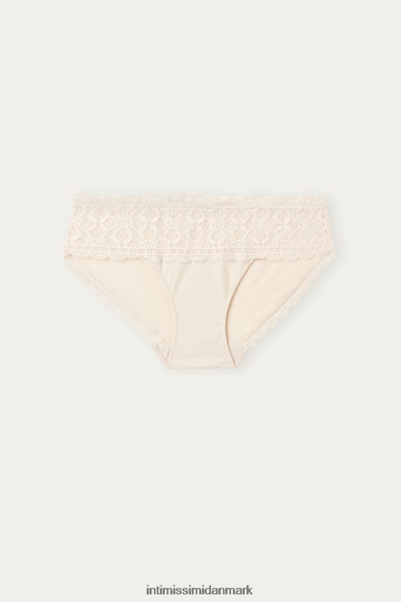 Intimissimi højtaljede trusser i blonder og bomuld Kvinder 2280-lyserød silke undertøj 8DZ4XJ1073