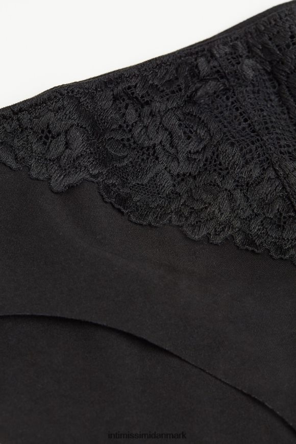 Intimissimi smukke blomster sømløse trusser i bomuld Kvinder 019-sort undertøj 8DZ4XJ1045