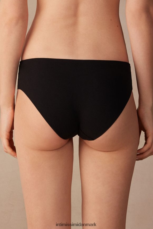 Intimissimi smukke blomster sømløse trusser i bomuld Kvinder 9887-sort/elfenben undertøj 8DZ4XJ1148
