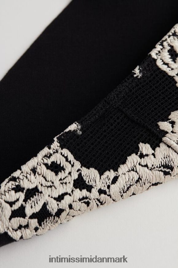 Intimissimi smukke blomster sømløse trusser i bomuld Kvinder 9887-sort/elfenben undertøj 8DZ4XJ1148