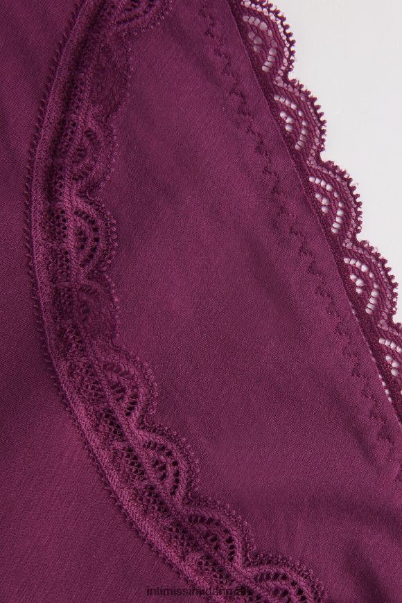 Intimissimi trusser af bomuld og blonder Kvinder 345j-lilla vin undertøj 8DZ4XJ904