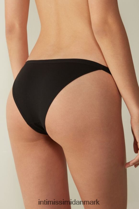 Intimissimi trusser af naturlig bomuld med sidestropper Kvinder 019-sort undertøj 8DZ4XJ1112