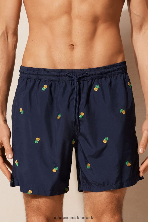 Intimissimi badeshorts med broderede ananas Mænd 192j-ananas-print dyb blå beklædning 8DZ4XJ408
