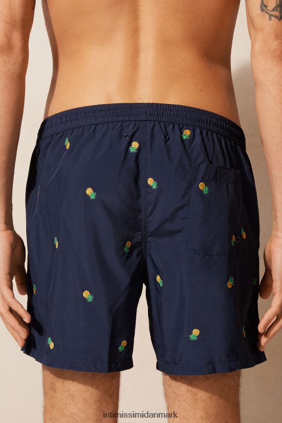 Intimissimi badeshorts med broderede ananas Mænd 192j-ananas-print dyb blå beklædning 8DZ4XJ408