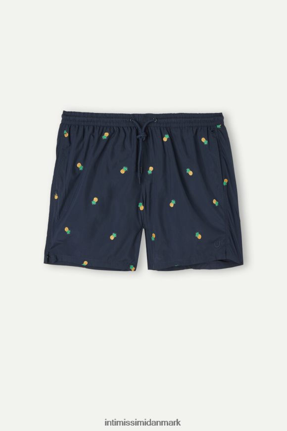 Intimissimi badeshorts med broderede ananas Mænd 192j-ananas-print dyb blå beklædning 8DZ4XJ408