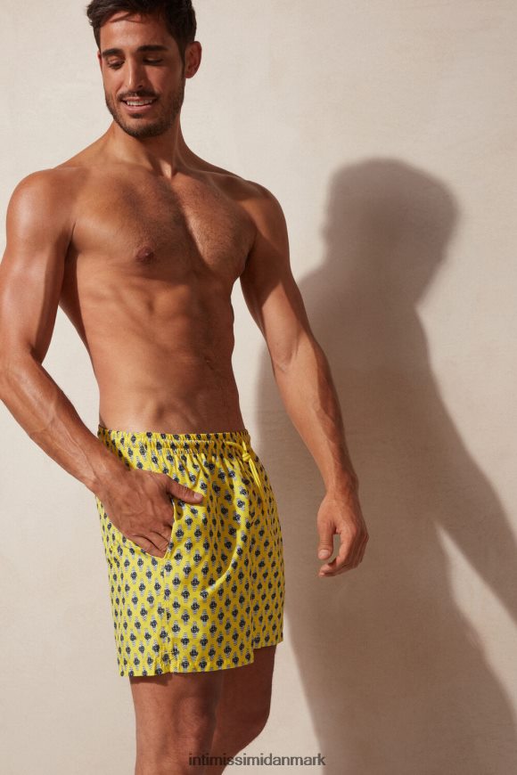 Intimissimi badeshorts med mikrourtryk Mænd 267j-micro ur-print gul beklædning 8DZ4XJ402