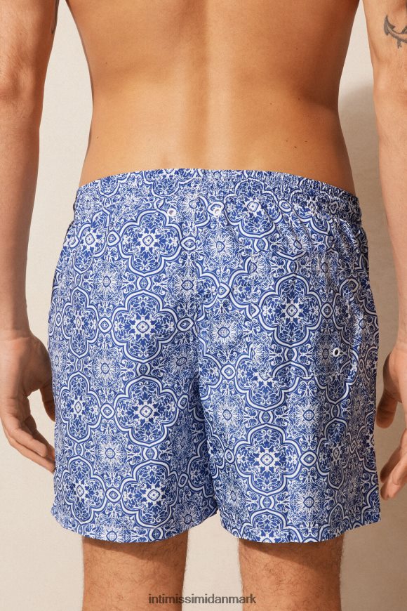 Intimissimi blå badeshorts med maiolica-tryk Mænd 263j-majolika print hvid blå beklædning 8DZ4XJ423