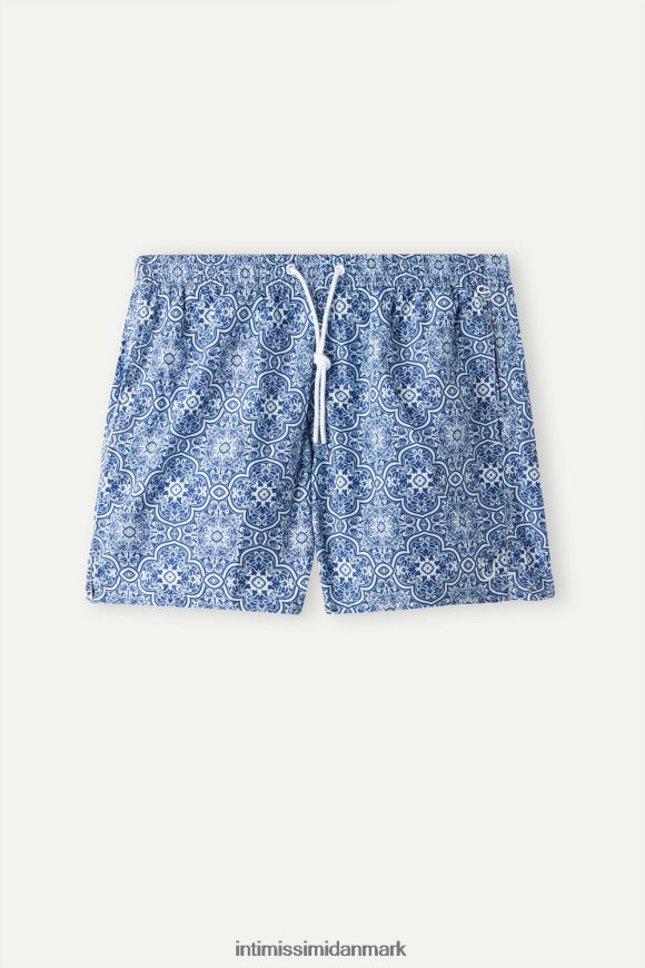 Intimissimi blå badeshorts med maiolica-tryk Mænd 263j-majolika print hvid blå beklædning 8DZ4XJ423