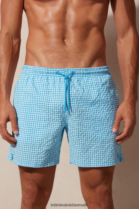 Intimissimi gingham seersucker badeshorts Mænd 277j-malibu hvid/blå beklædning 8DZ4XJ403