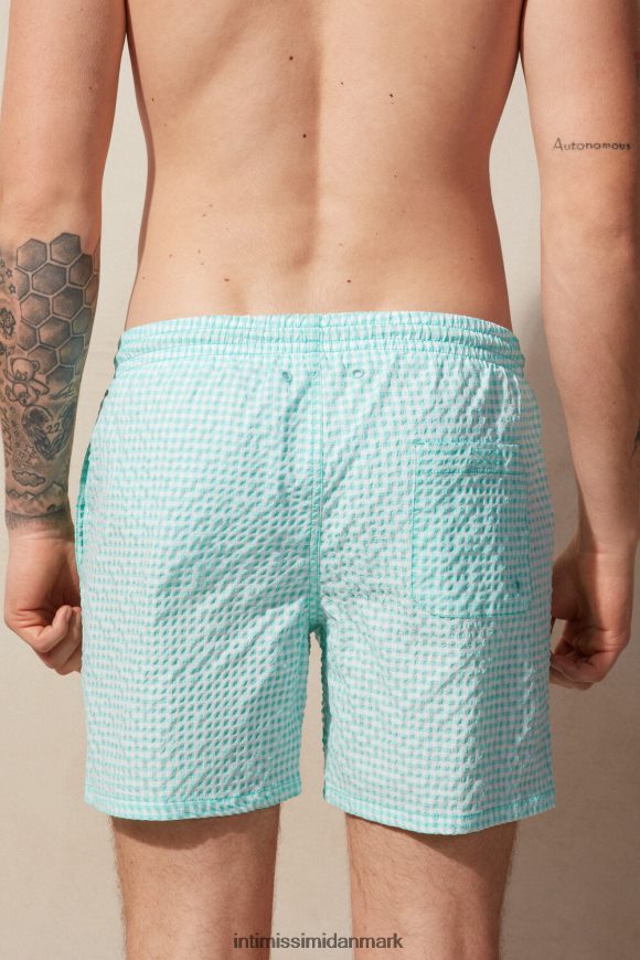 Intimissimi gingham seersucker badeshorts Mænd 938i-hvid/lys aquagrøn beklædning 8DZ4XJ418